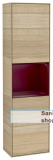 V&B Hochschrank 2x T�r, 2x Glasfachboden, Anschlag (Scharnier) rechts, mit LED-Beleuchtung, wandh�ngend, mit Regalelement (beleuchtet), Eckig (F470HBPC)